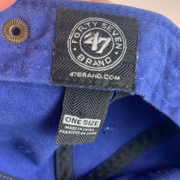 Chicago Cubs MLB Blue 47 Brand Clean Up Small Logo Relaxed Fit Strapback Hat - Picture 5 of 5